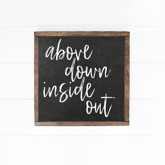 Above Down Inside Out Chalkboard Style Funny Typography Poster