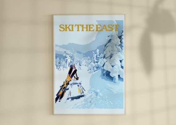Ski The East Yellow Gold Poster Wall Art