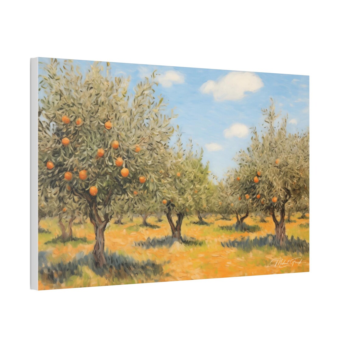 Ripe Orange Trees Grove Sunny Citrus Orchard Landscape Poster - Image 5