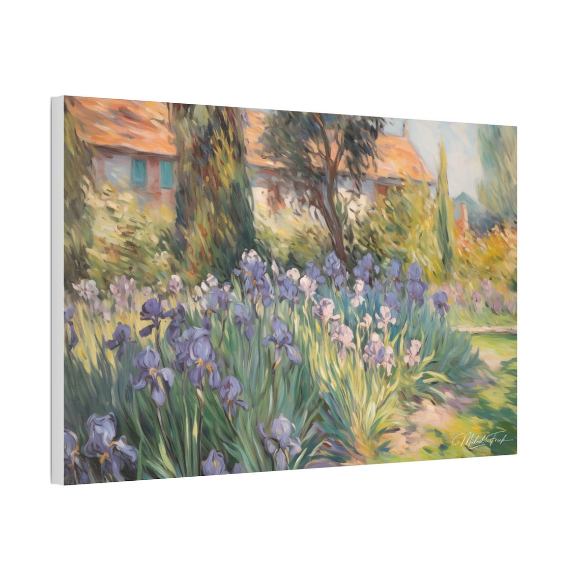 Purple Iris Garden Backyard Blossom Vintage Floral Art Poster - Image 5