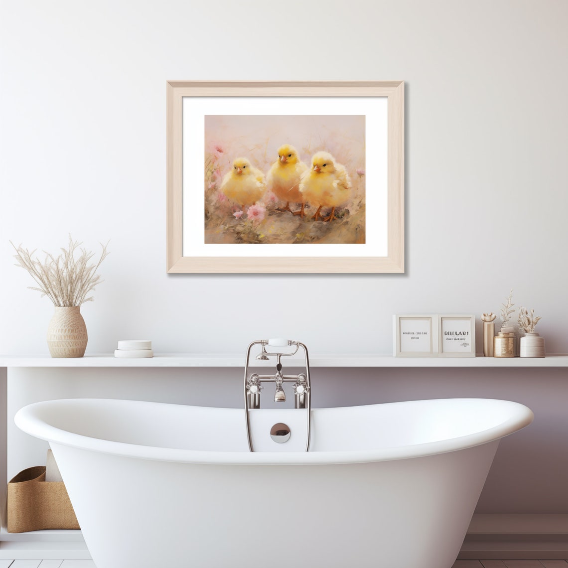 Three Fluffy Yellow Baby Chicks In A Spring Meadow Soft Poster - Image 3