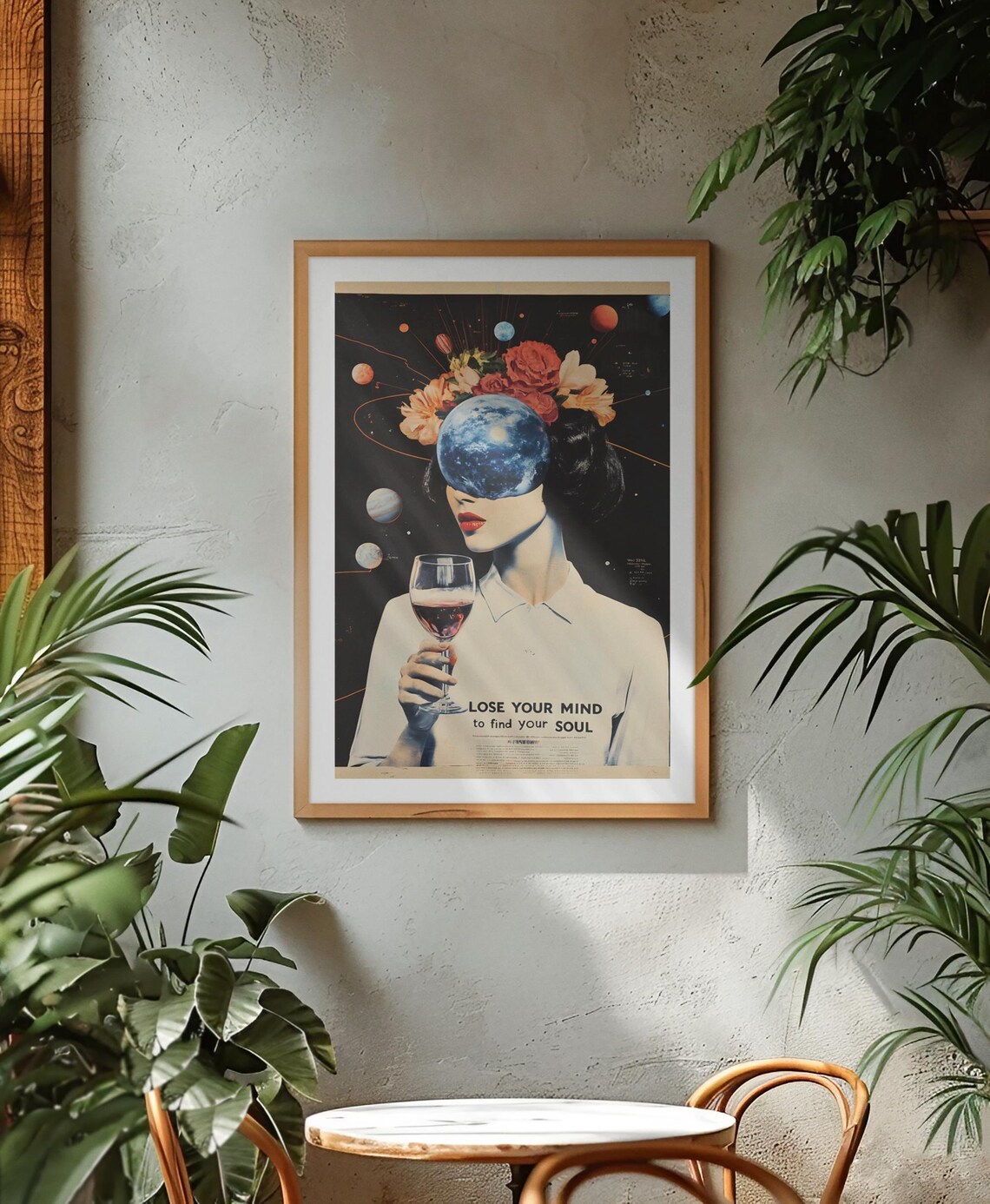 Lose Your Mind To Find Your Soul Cosmic Floral Spiritual Quote Poster