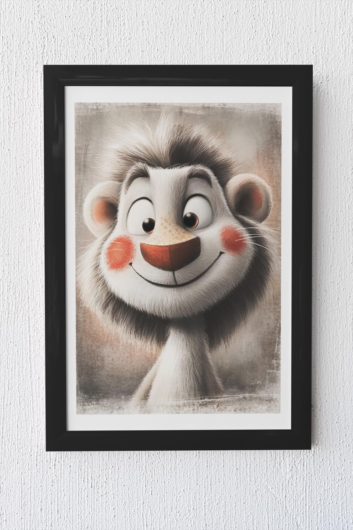 Adorable Grinning Baby Lion Portrait Nursery Safari Animal Poster - Image 4