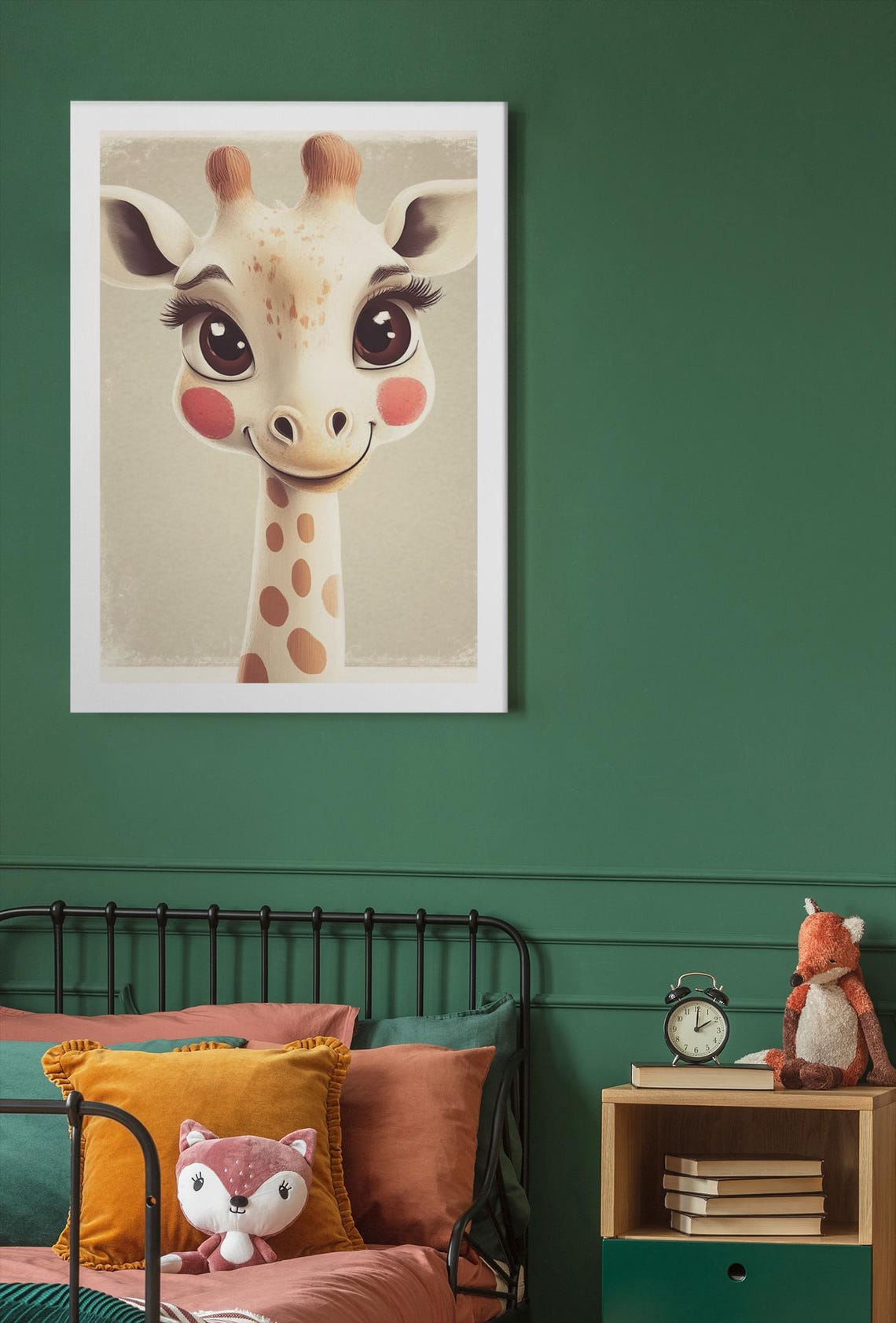 Adorable Baby Giraffe Nursery Animal Illustration Kids Room Poster - Image 4