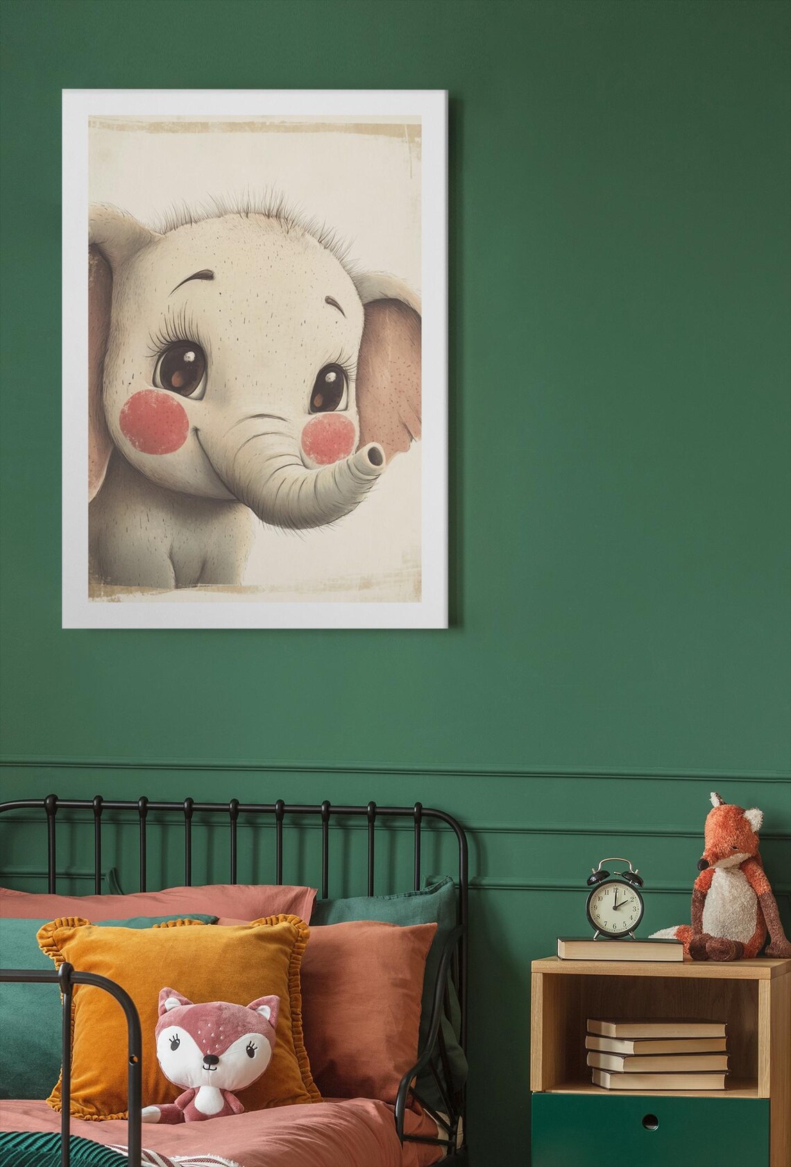 Cute Baby Elephant Nursery Animal Illustration Kids Room Poster - Image 4