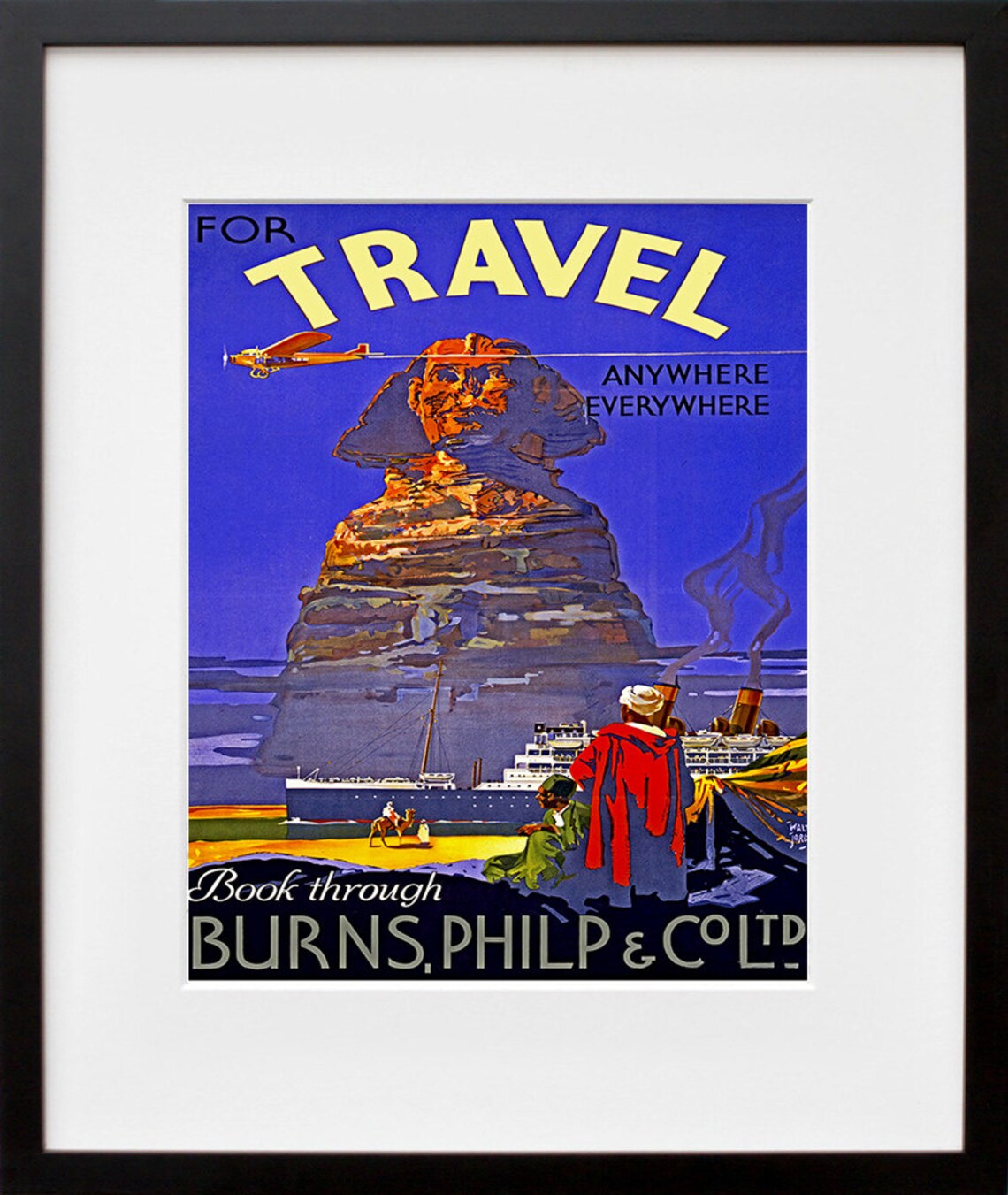 Egypt Art Print Travel Poster, Egyptian Home Decor