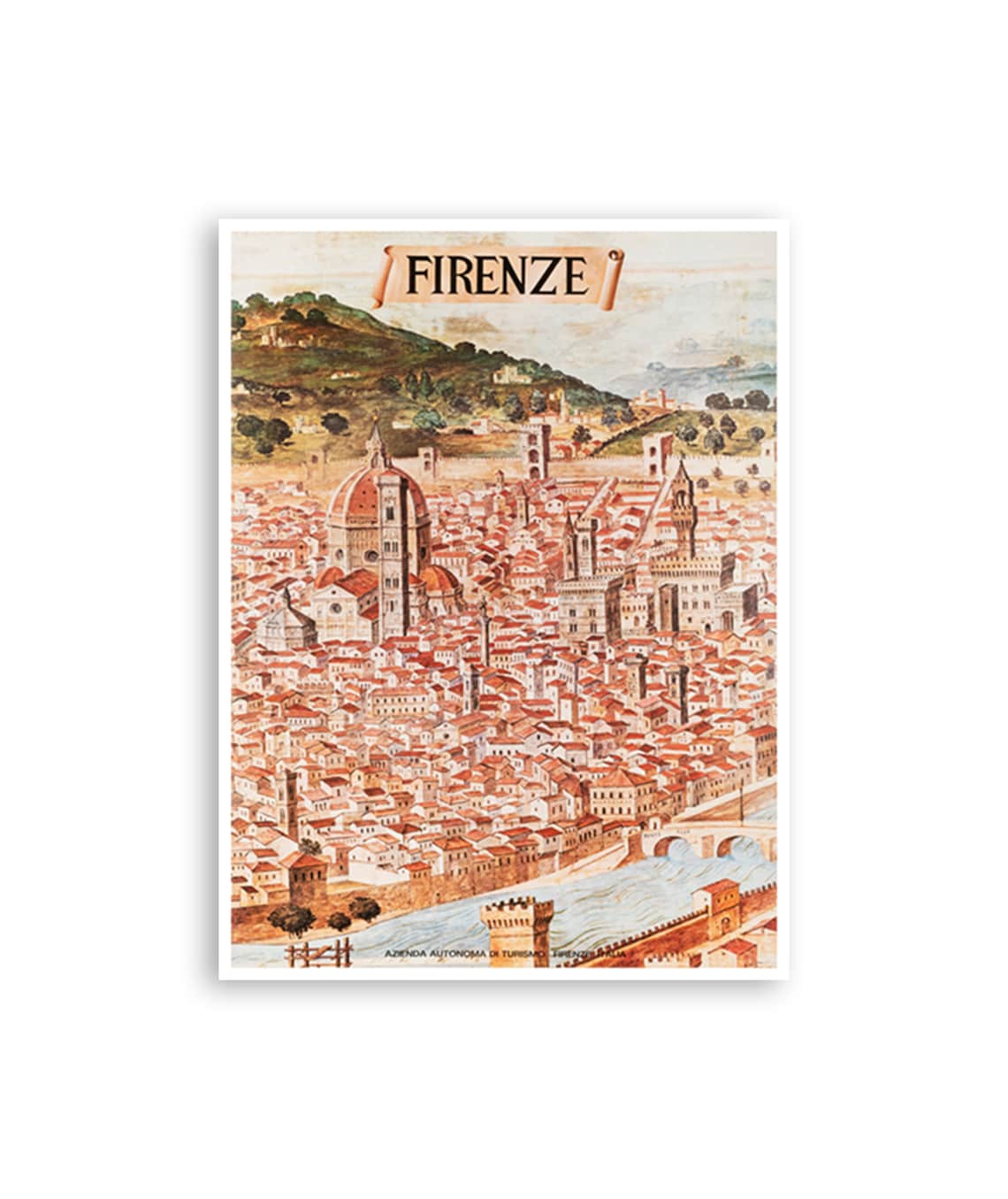 Firenze Florence Italy Aerial City View Duomo Vintage Poster