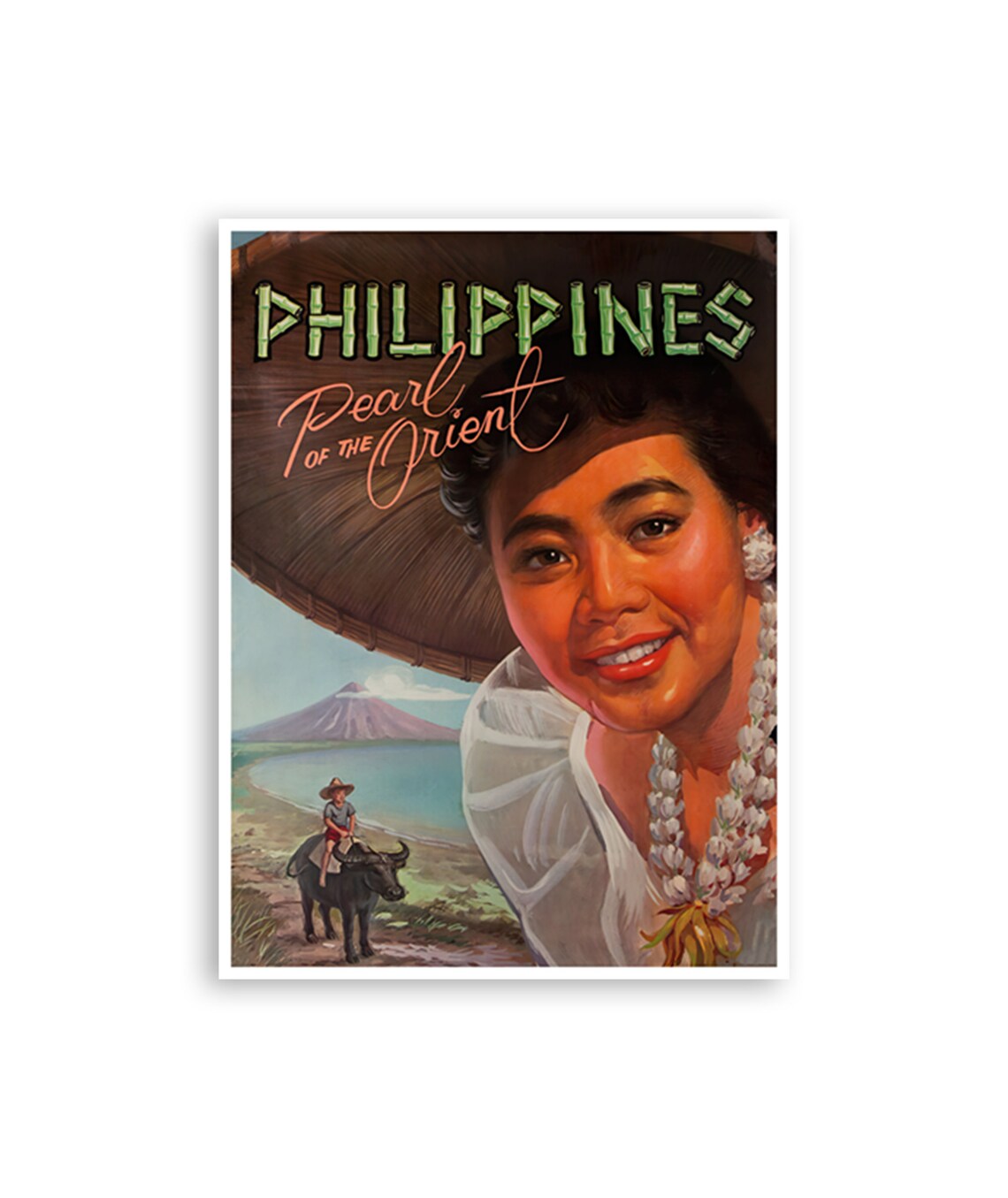 Philippines Pearl of the Orient Filipina Vintage Travel Poster