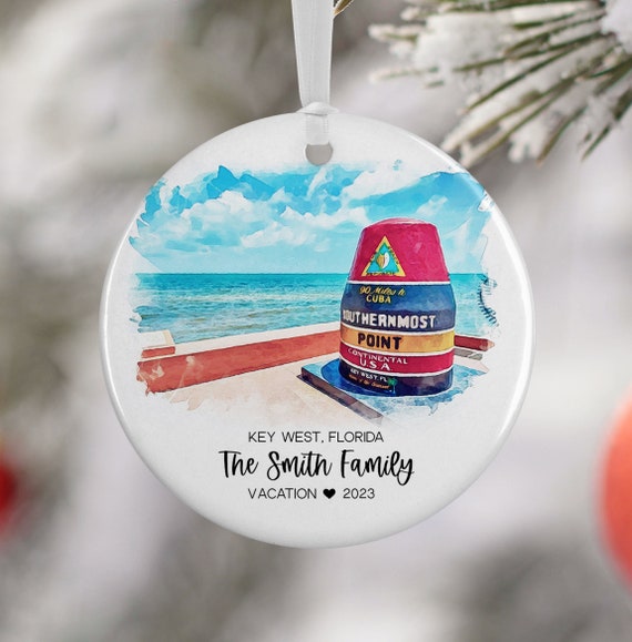 Key West Ornament Personalized Beach Vacation Souvenir