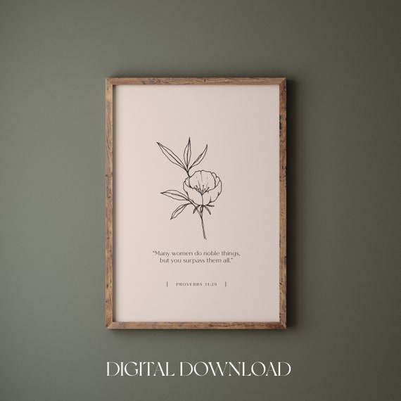 Proverbs 31 Many Women Do Noble Things Mothers Day Gift For Mum Bible Verse Wall Art Scripture Print For Women Gifts For Her