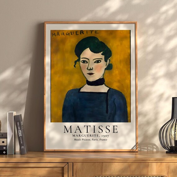Henri Matisse Portrait Boho Style Exhibition Poster Eclectic Prints Gallery Wall Art Retro Trendy Instant