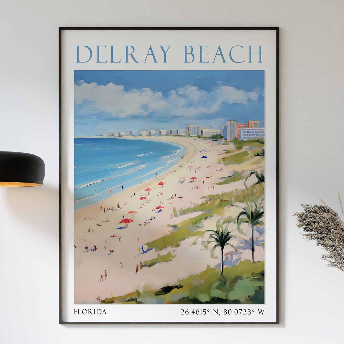 Delray Beach Florida Aerial View of Sandy Beach and Surf Poster