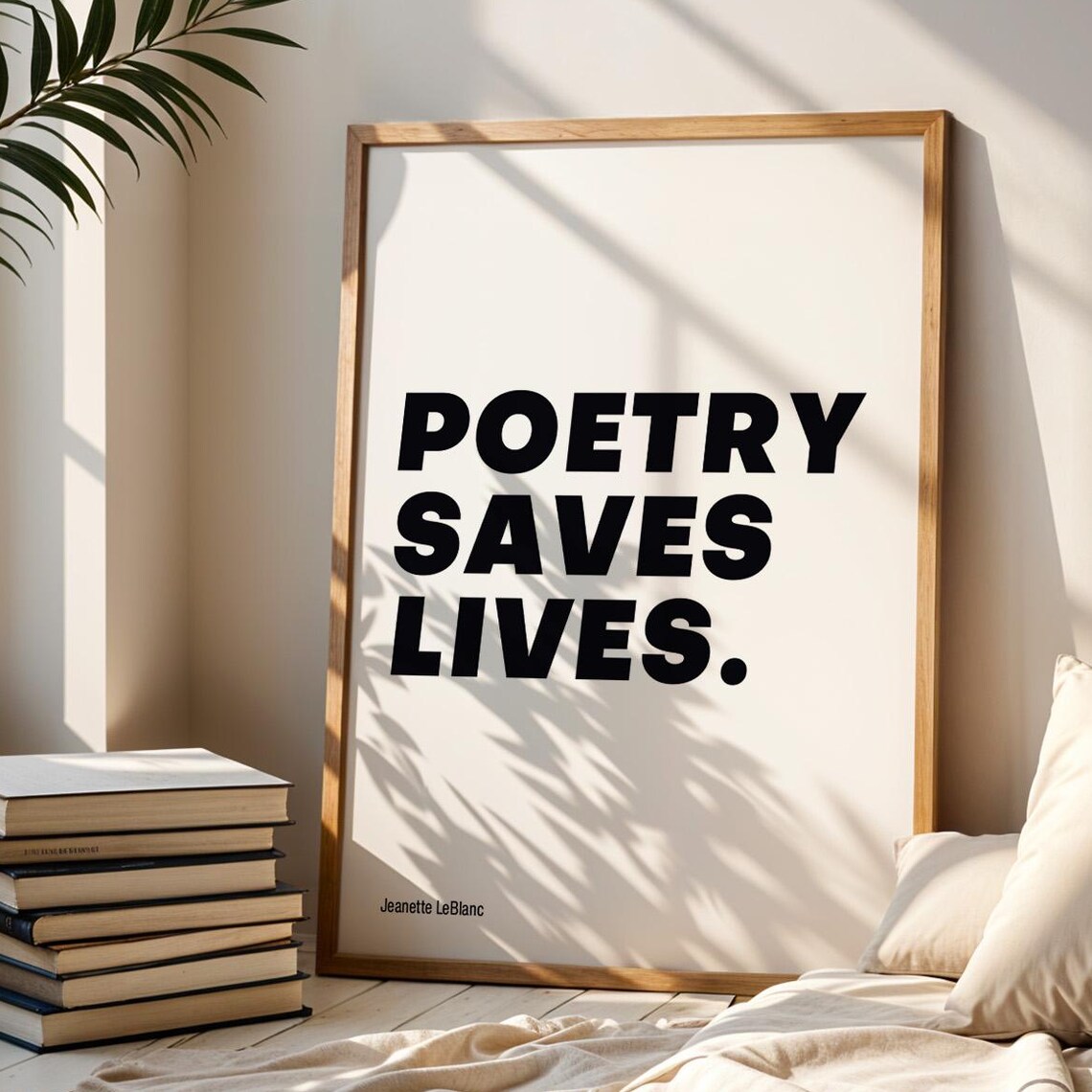 Poetry Saves Lives Poster, Literary Wall Art