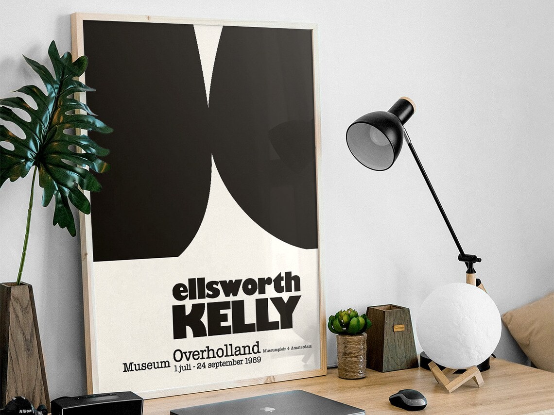 Ellsworth Kelly Black and White Abstract 1989 Amsterdam Poster - Image 3
