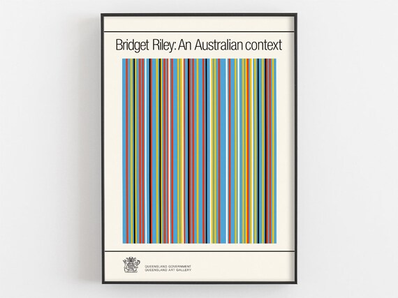 Bridget Riley Australian Context Colorful Vertical Stripes Poster