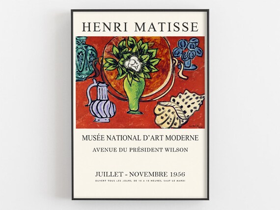 Henri Matisse La Pastiche Spanish Still Life Print Matisse Exhibition Poster Museum Wall Art Decor Flower Vase Painting Artist Gifts