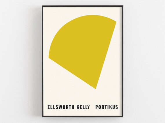 Ellsworth Kelly Yellow Curve Poster Exhibition Print Minimal Abstract Wall Art Vintage Swiss Design Retro Geometric Decor Artist Gifts