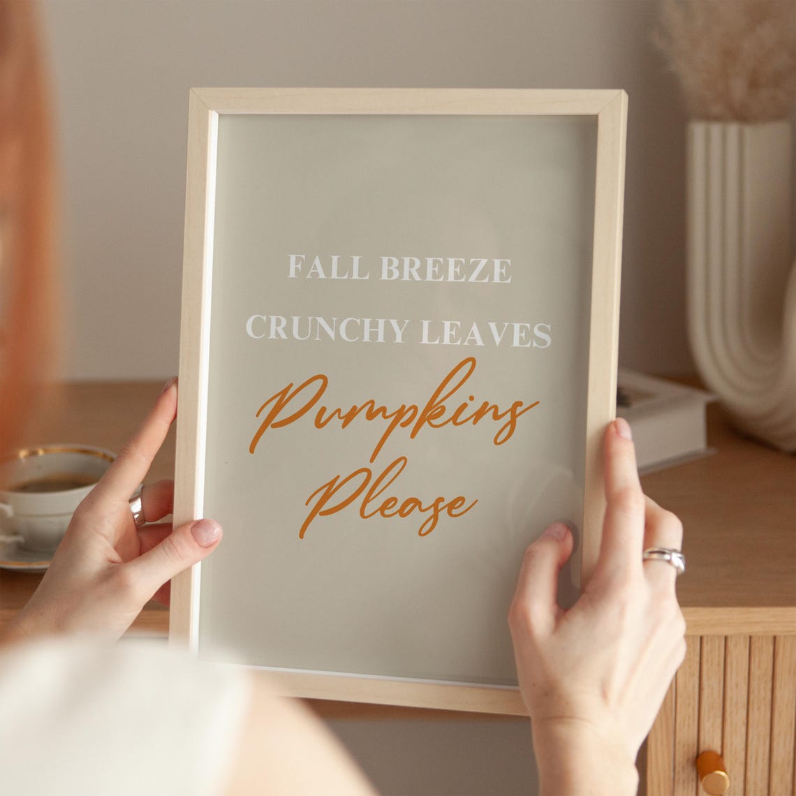 Fall Breeze Crunchy Leaves Pumpkins Please Autumn Typography Poster - Image 4