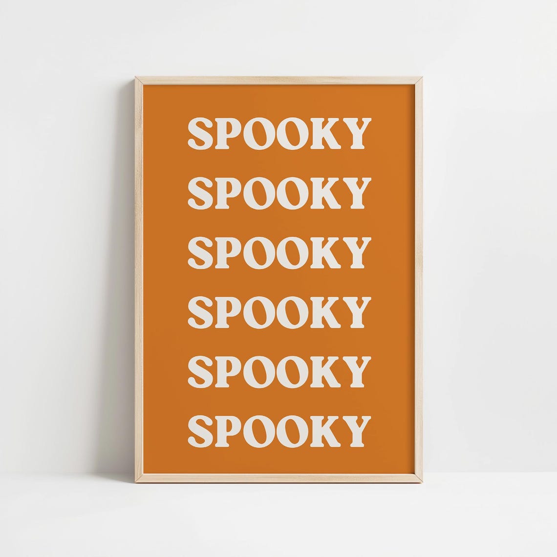 Spooky Repeated Typography Burnt Orange Halloween Party Poster - Image 5