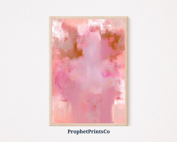 Pink Abstract Poster Print Contemporary Wall Art Pink Lover Gift Pink Pastel Boho Home Dcor Wall Art Digitial