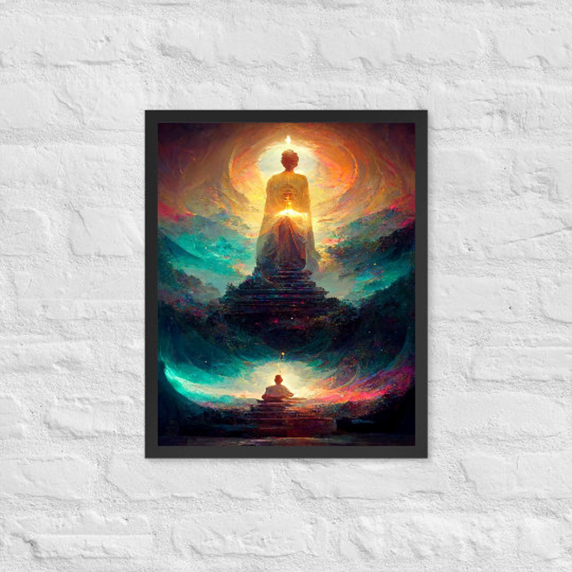 Enlightenment Ascension Cosmic Buddha Glow Meditation Poster - Image 2