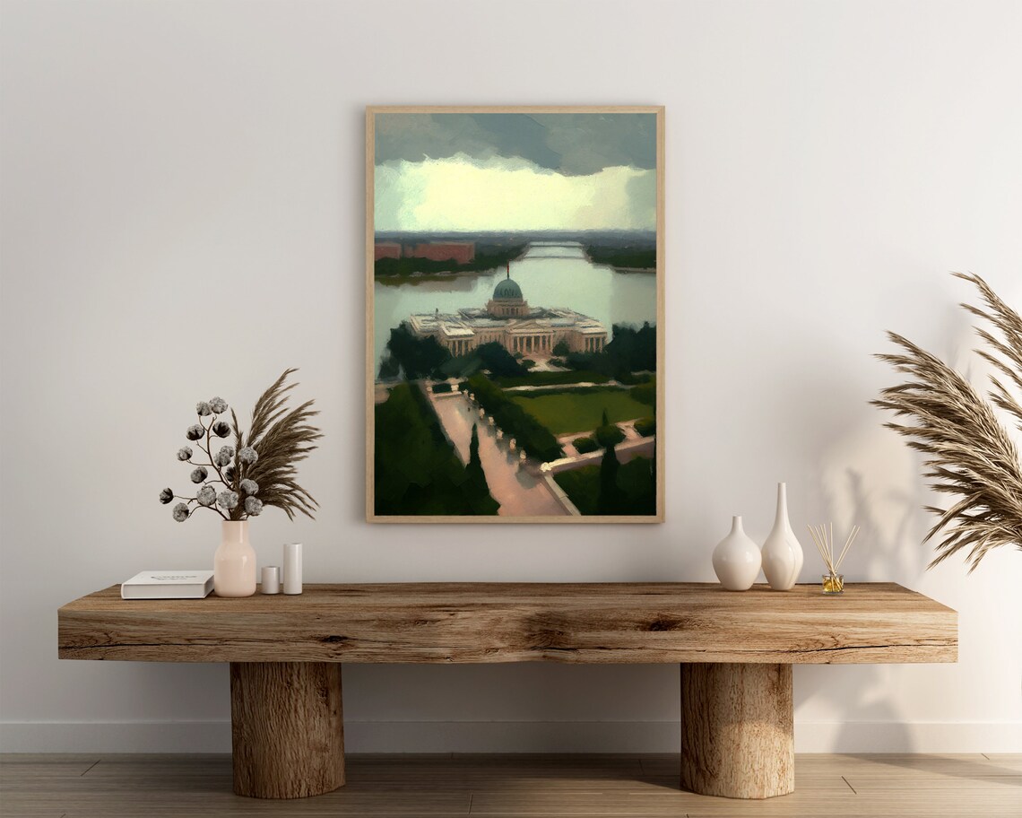 A Domed Landmark on the Calm Water at Dusk Washington DC Poster - Image 3