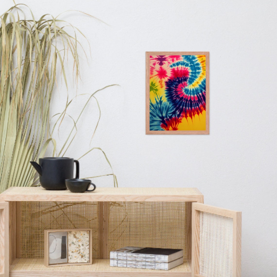 Tie Dye Spiral Abstract Bright Rainbow Color Hippie Style Poster - Image 3