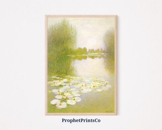 Soft Tonal Summer Poster Print Farmhouse Oil Painting Wall Art Art Gift Muted Green Home Dcor Wall Art