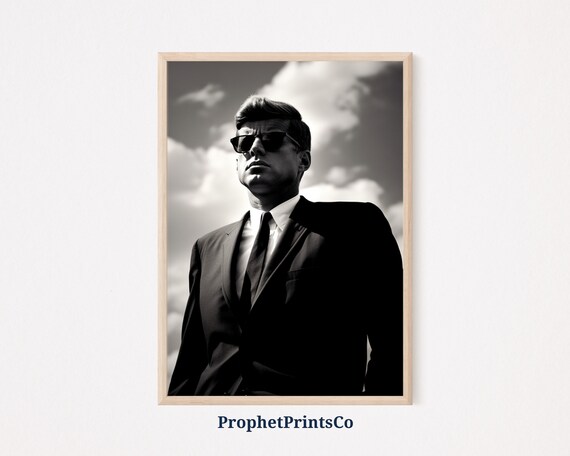 John F Kennedy In Sunglasses Dramatic Sky Portrait Photo Poster