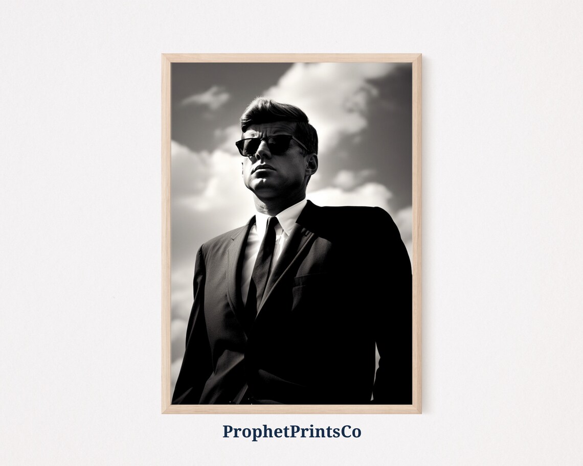 John F Kennedy In Sunglasses Dramatic Sky Portrait Photo Poster