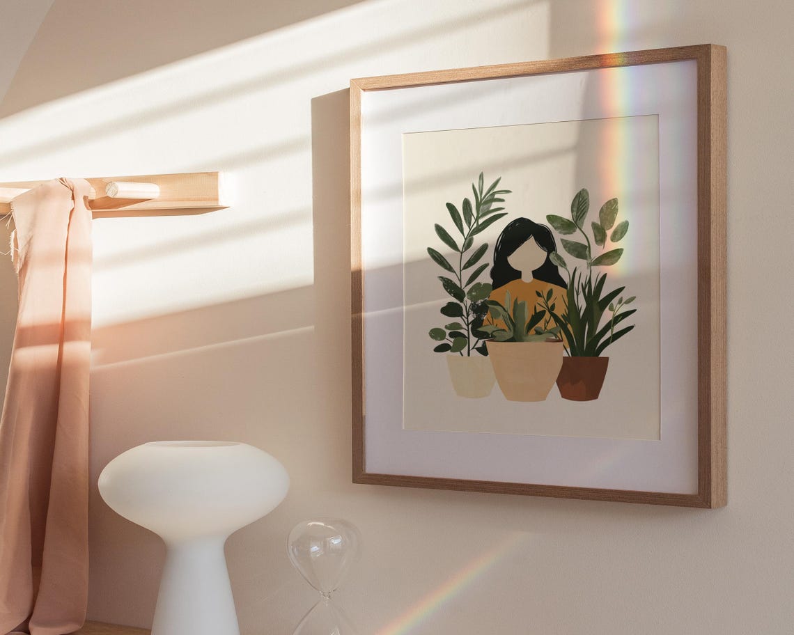Boho Plant Lady Poster Print Minimalist Wall Art Botanical Home Dcor Plant Lover Gift Neutral Nursery Dcor - Image 4
