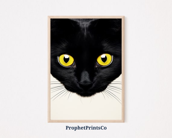 Funny Black Cat Print Cat Poster Funny Cat Art Cat Illustration Fine Art Unique Cats Print Wall Art