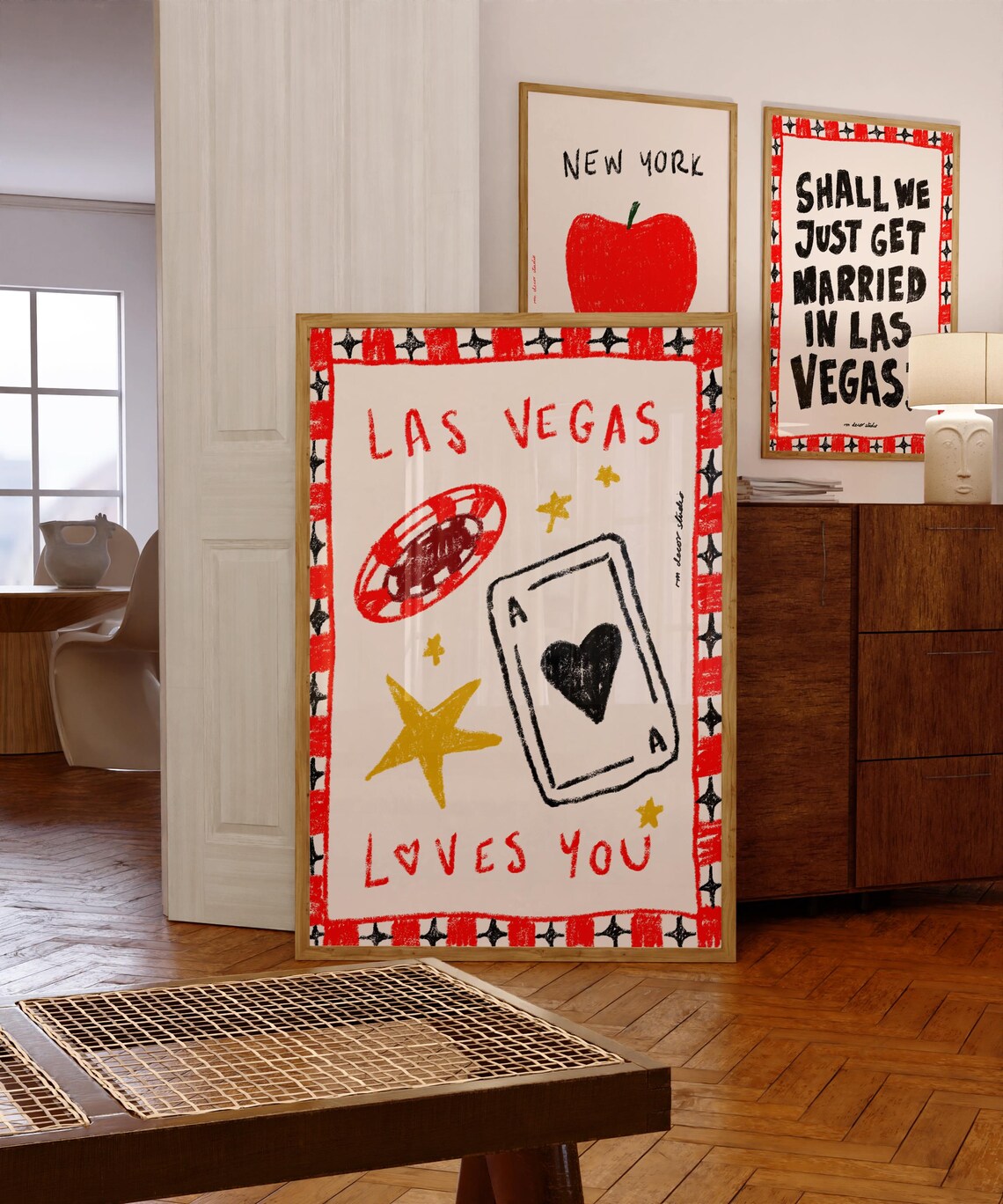 Las Vegas Loves You Vintage Retro Poster Print