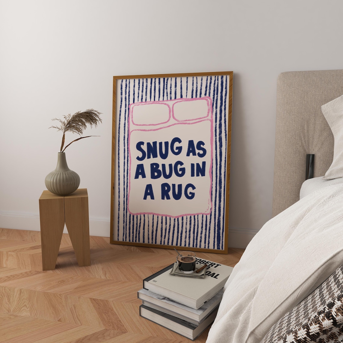 Snug As A Bug Retro Bedroom Nursery Art Print