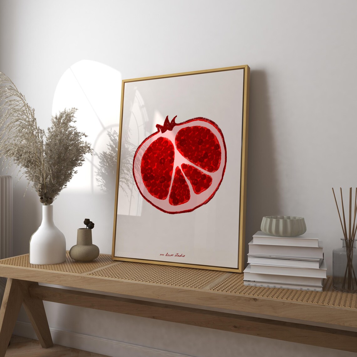 Pomegranate Vintage Food Print, Mid-Century Poster