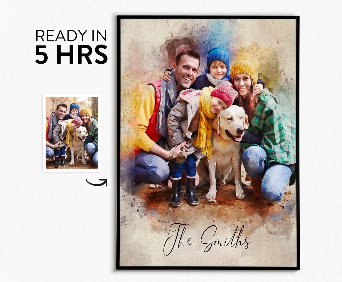 Family Illustration Anniversary Gift, Personalised Couple Art Print