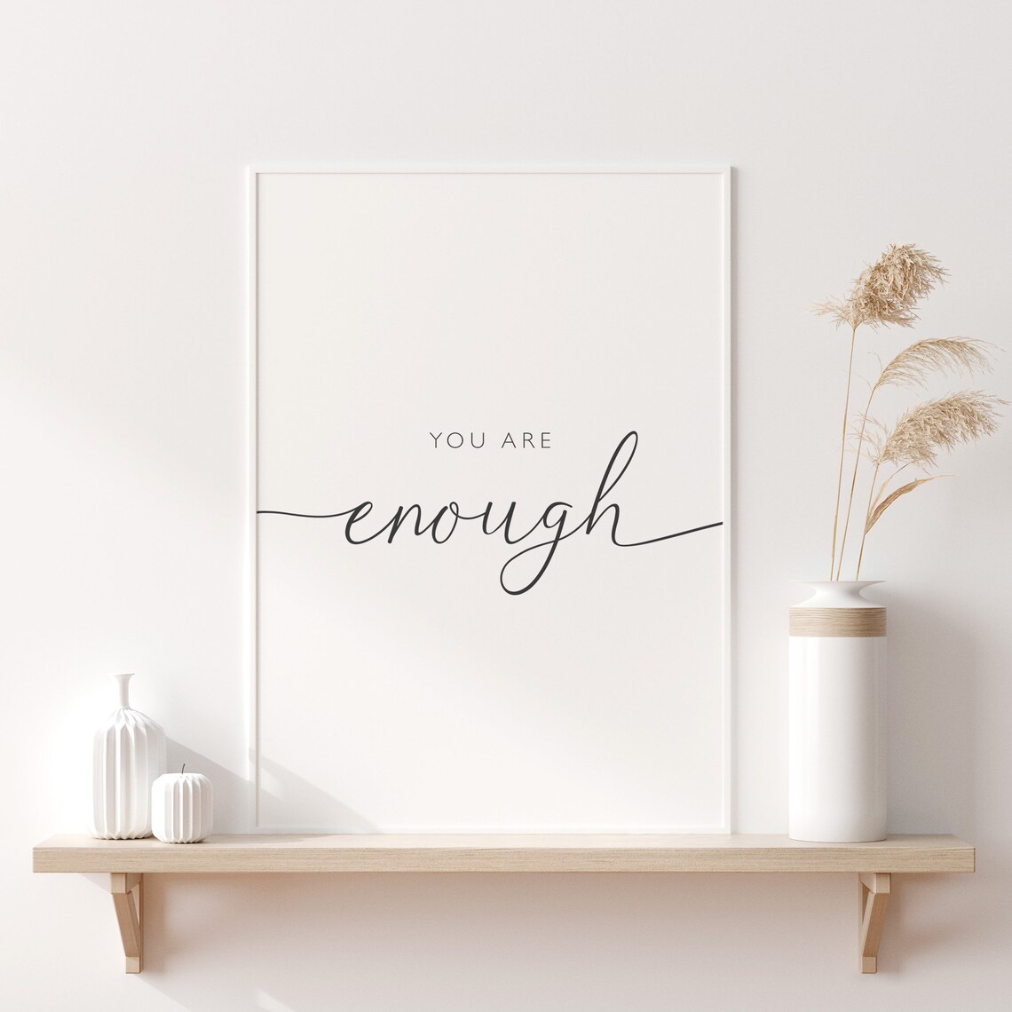 You Are Enough Quote Art Print, Modern Calligraphy - Image 2