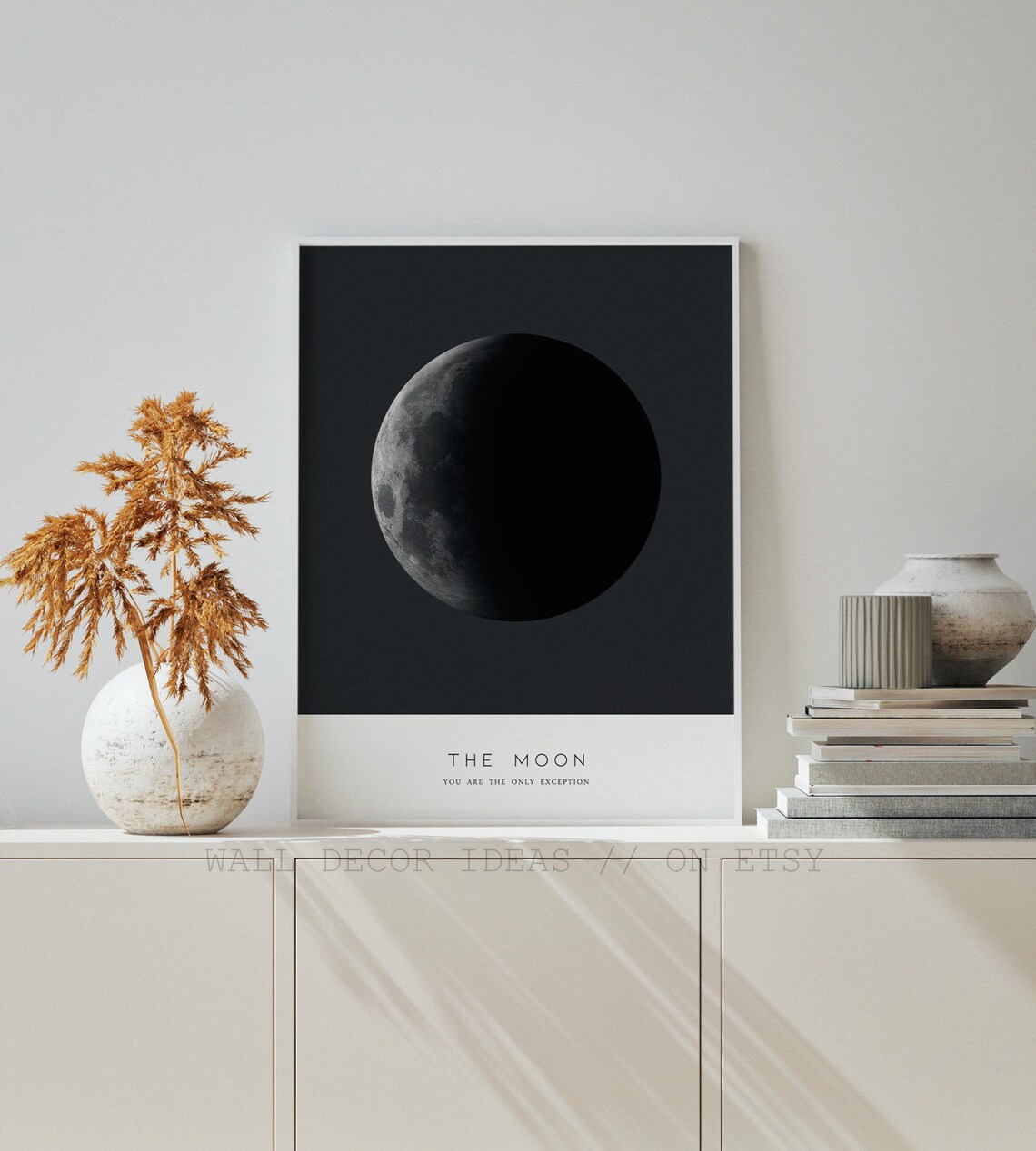Waning Crescent Moon Art Print, Moon Cycle Wall Art - Image 2