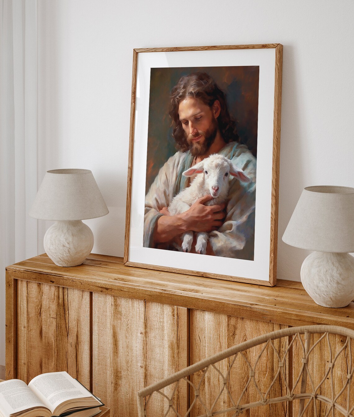 Jesus Christian Farmhouse Wall Art, Bible Verse Print - Image 3