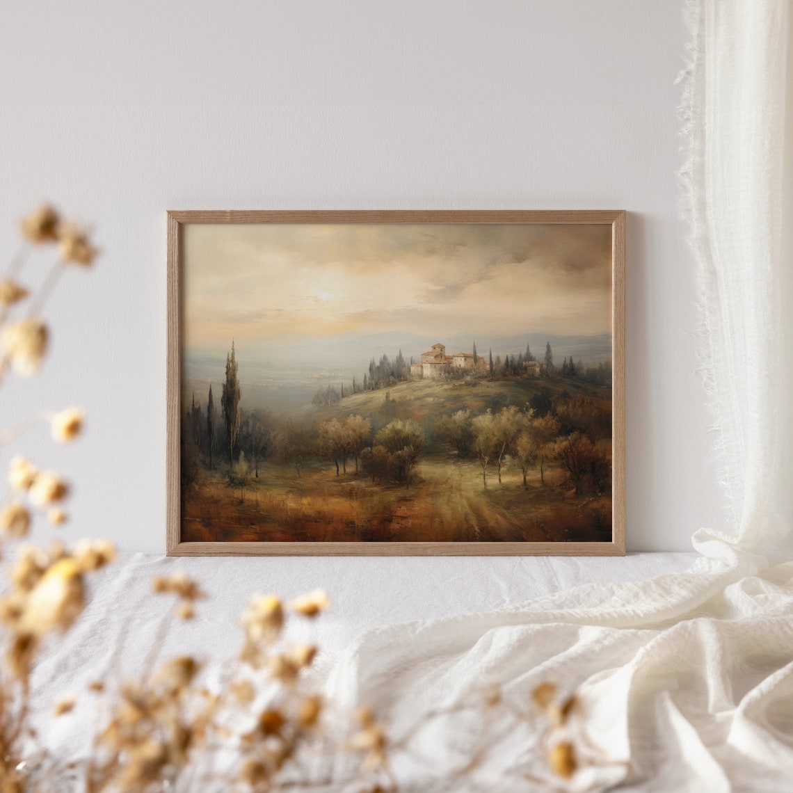 Toscana Oil Painting Vintage Wall Art Antique Oil Painting Farmhouse Print Nature Wall Art Wall Art - Image 4
