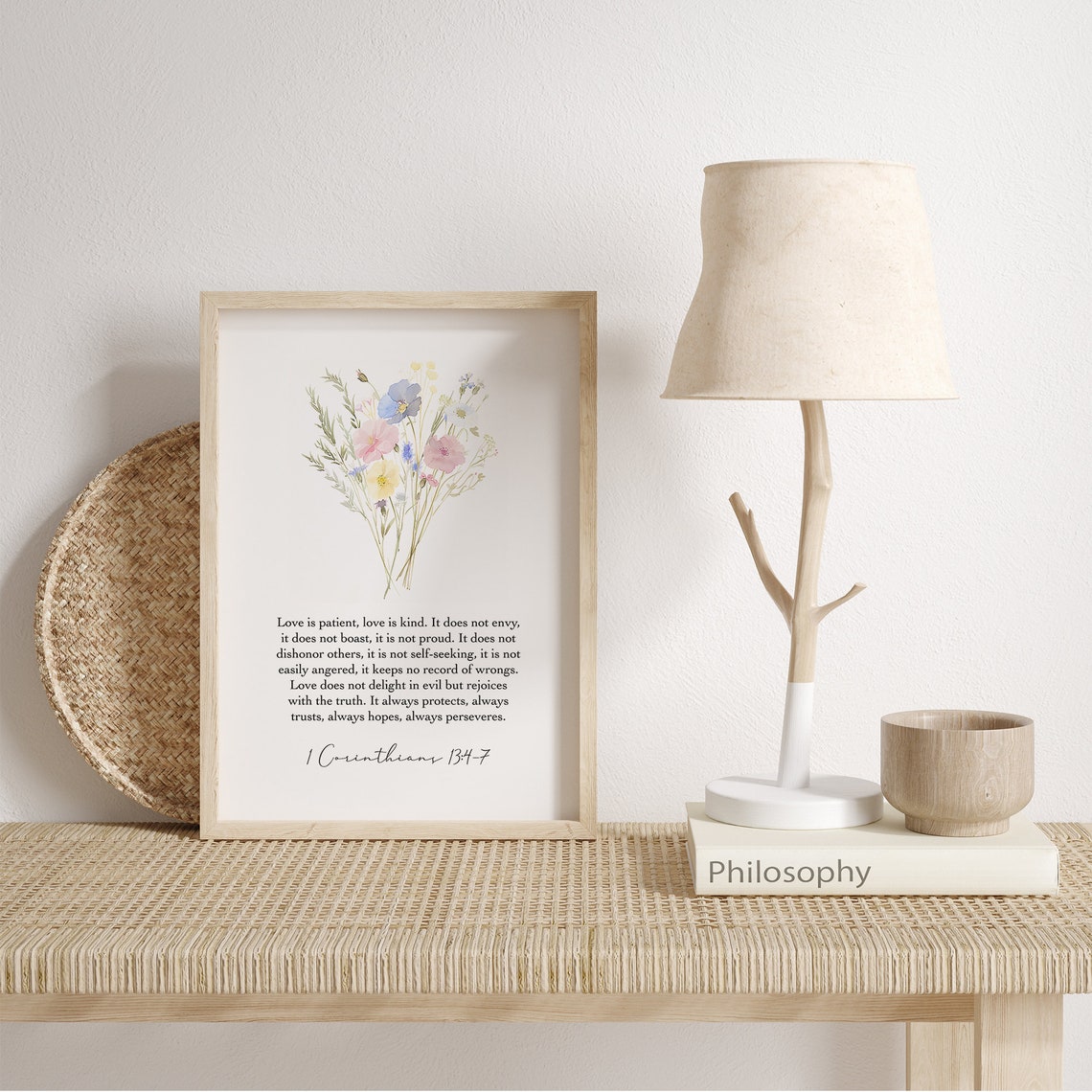 Art 1 Corinthians 134 7 Love Bible Verse Christian Wall Art Inspirational Decor Faith Scripture Print - Image 5
