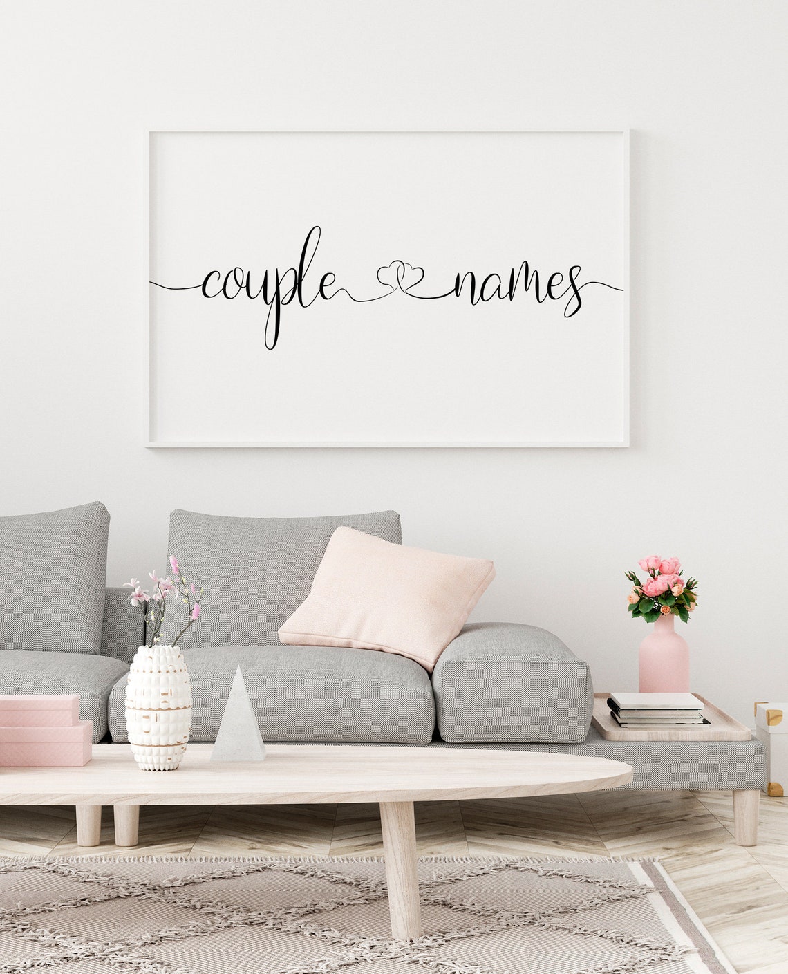 Couple Names Script Calligraphy Heart Wedding Anniversary Poster - Image 4