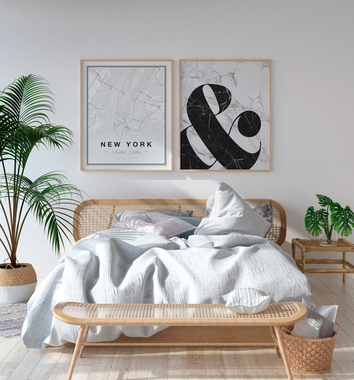 New York City Map Minimalist Black And White Modern Art Print - Image 3