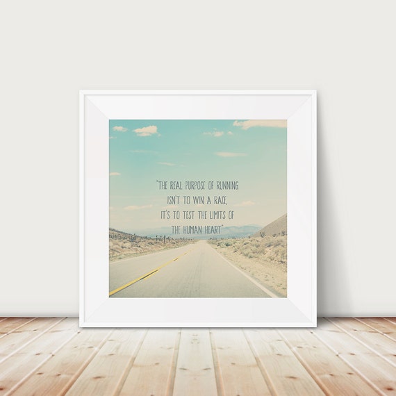 Inspirational Running Photograph Mountain Art Print 12x12