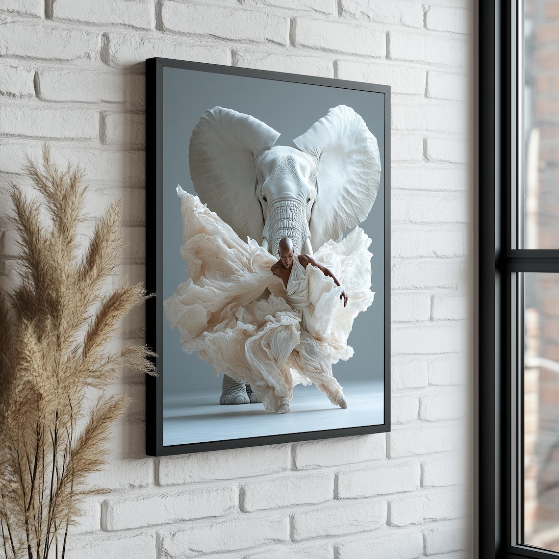 Elephant Portrait Modern Elephant Wall Art Print