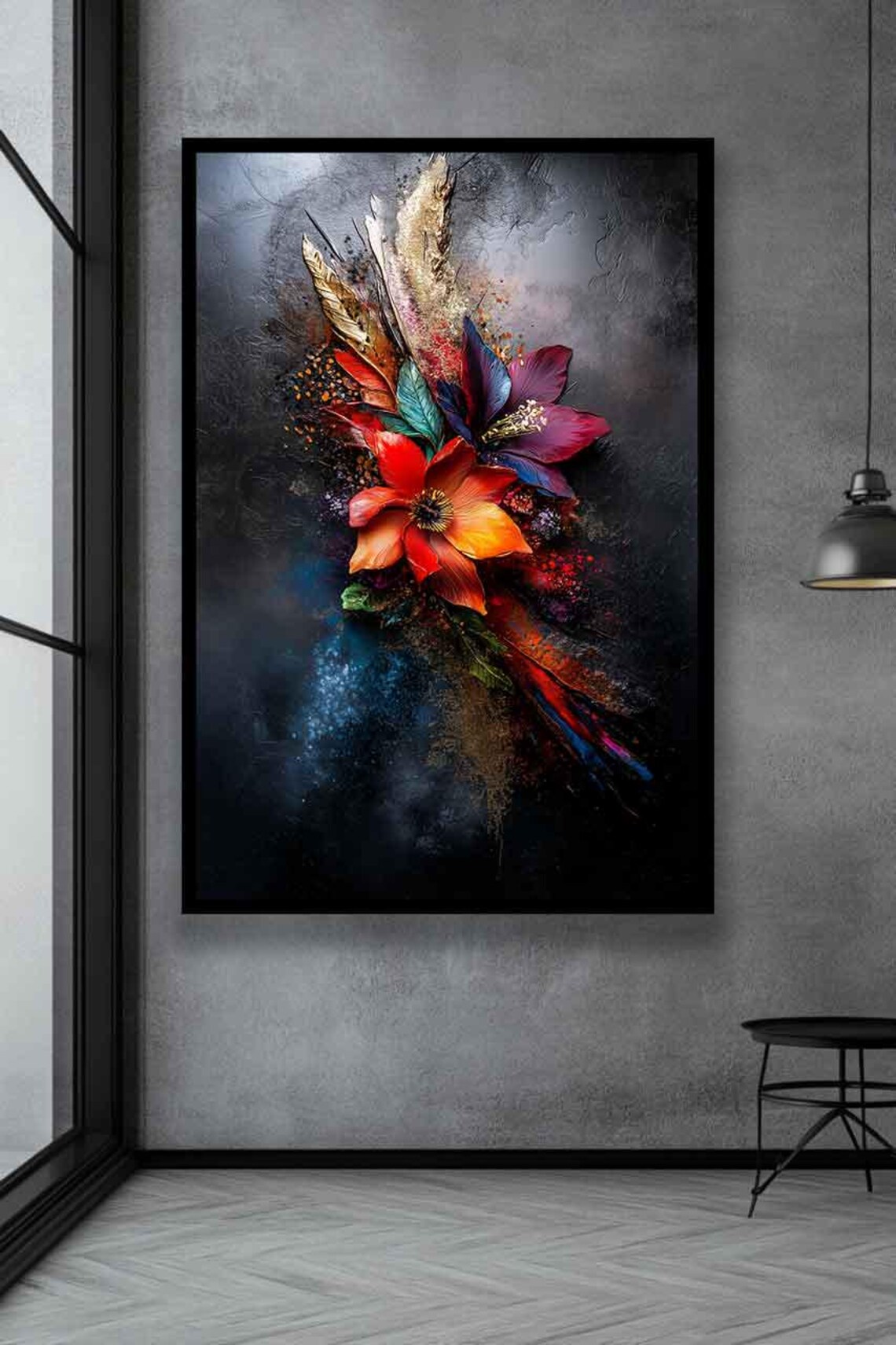 Colorful Flowers Botanical Wall Art, Modern Poster - Image 2