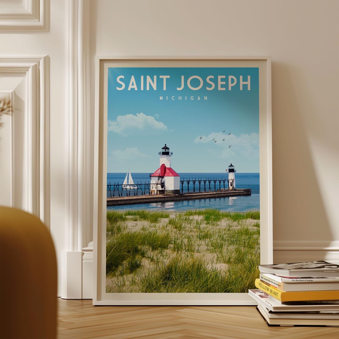 St Joseph Travel Poster, Michigan Wall Art Print