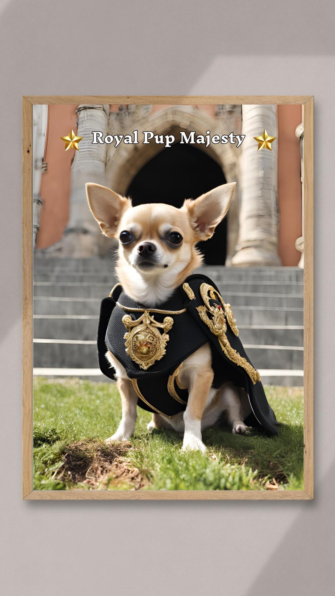 Chihuahua King Royal Dog Portrait Regal Pup Castle Art Print