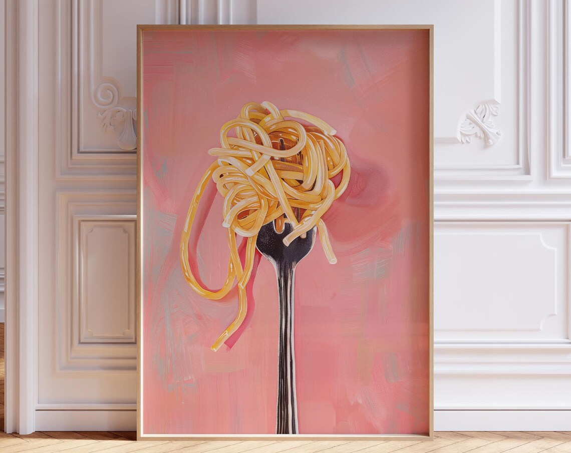 Pasta Print Vintage Food Art Print for Kitchen
