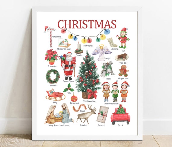 Christmas Learning Poster Winter Nursery Decor